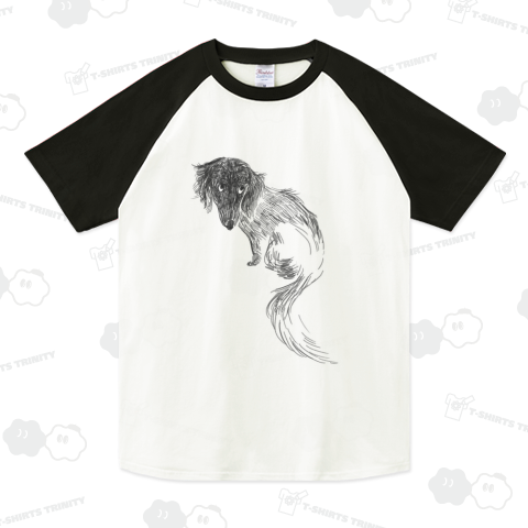 not finished drawing...dog ラグランTシャツ(5.6オンス)