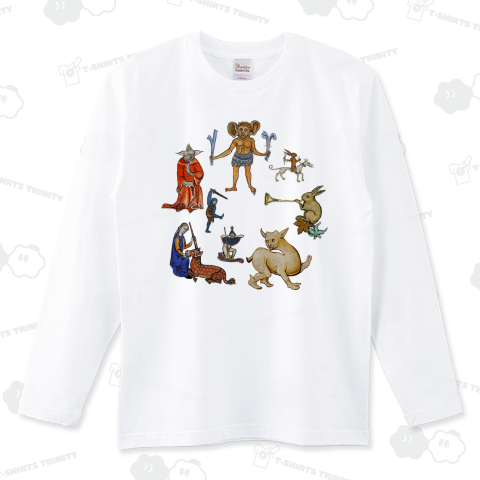 中世彩飾写本 怪物  ワンポイント【西洋 絵画 アート 美術 Tシャツ】
