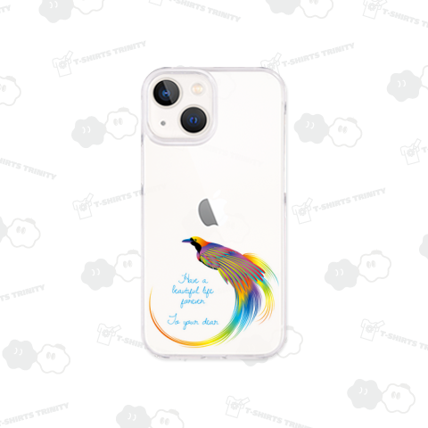 カラフルでトロピカルなレインボーカラーの鳥テンプレート