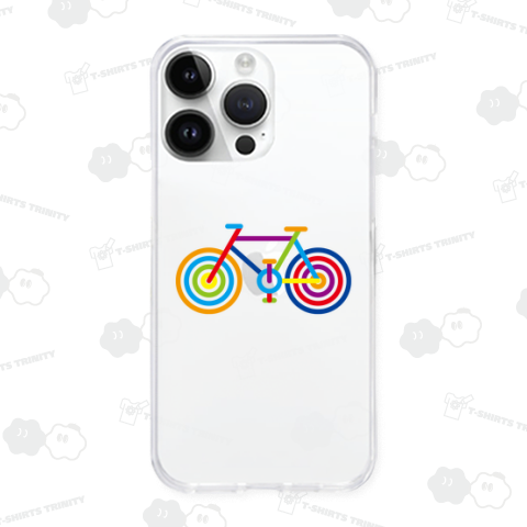 カラフルでポップなラインアートのスポーツ自転車