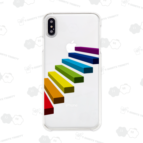 宙に浮かんだメタリックでカラフルな階段