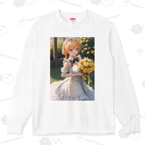 金髪ポニーテールのウエディングドレス