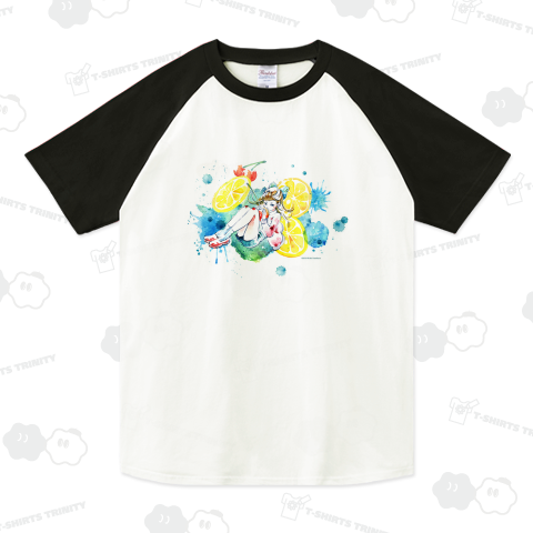 レモンソーダガール（ラグランTシャツ）|デザインTシャツ通販【T