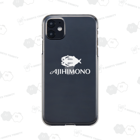 アジ干物 AJIHIMONO ロゴマーク 鯵小さめ 白バージョン