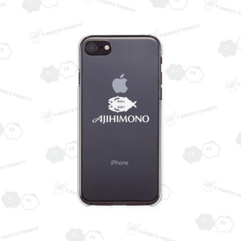 アジ干物 AJIHIMONO ロゴマーク 鯵小さめ 白バージョン