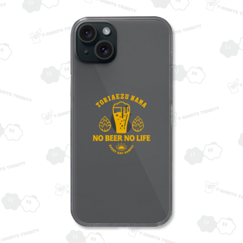 とりあえず生 ビール柄ロゴ 黄色 バックプリント