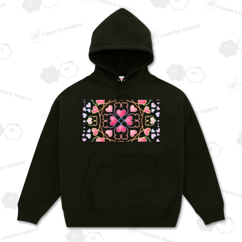 猫柄模様「もっともっと散りばめられたハート」