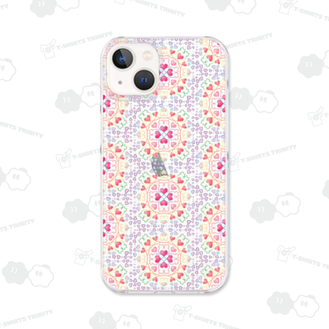 猫柄模様「もっともっと散りばめられたハート」