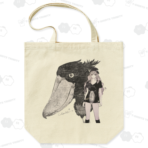 ハシビロコウTシャツの女 ピンナップ2 ほぼモノクロver.