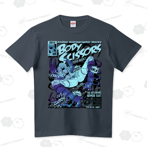 エロカワ星座Tシャツ 青い蟹座 かに座 カニばさみ 0483