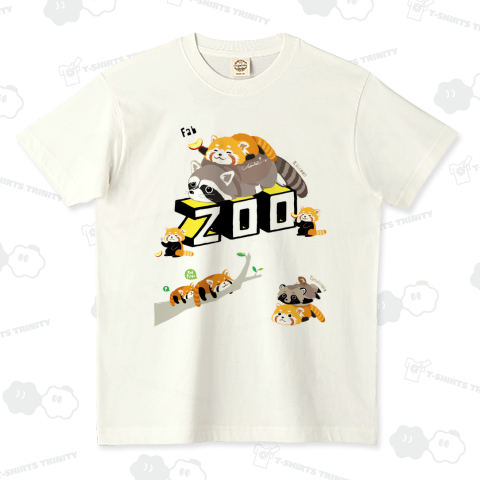 レッサーパンダとアライグマ(太)タヌキ添え 0627 ZOOロゴ