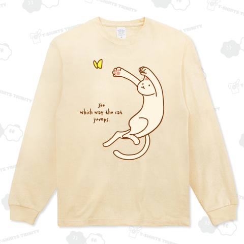 飛び猫(カラー・淡色地用)