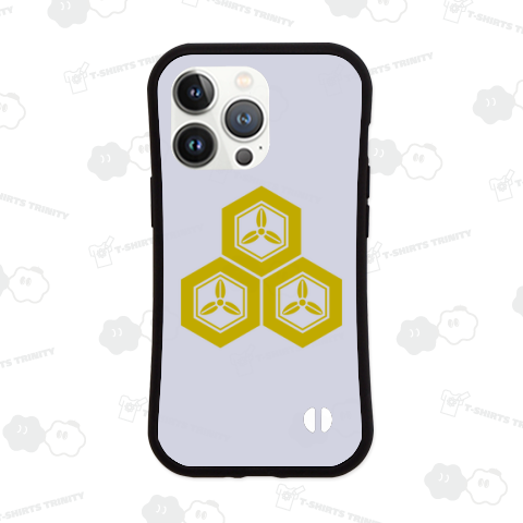 直江兼続 家紋 三つ盛亀甲に三つ葉 金系