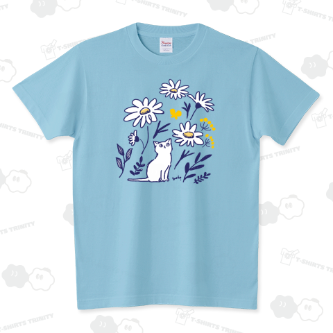 お花畑とねこちゃん