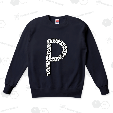 (ホワイト)ギザギザ アルファベットP