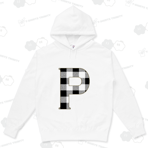 ギンガムチェック柄アルファベットP