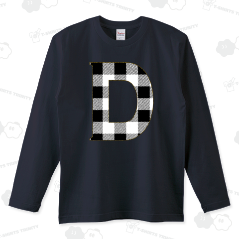 ギンガムチェック柄アルファベットD