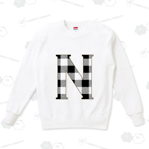 ギンガムチェック柄アルファベットN