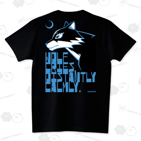 wolf/横顔/ブルー/前面プリント