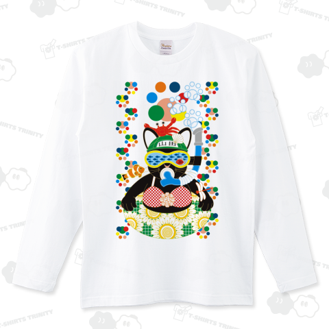 夏の海水浴猫カラフル