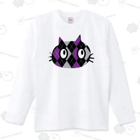 アーガイルにゃんこ【ブラック×パープル】