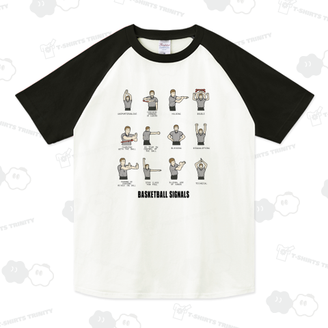 【特別送料無料！】 バスケ審判のハンドサイン・シグナル（ラグランTシャツ ウェア