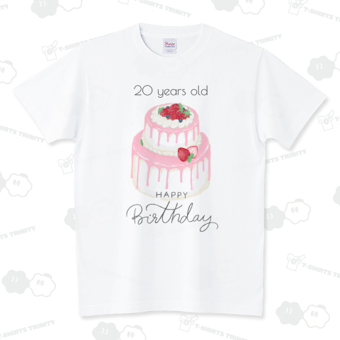 イチゴの2段ケーキ-Happy Birthday- スタンダードTシャツ(5.6オンス)