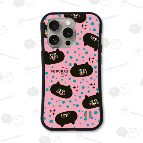 ポピーラビー【猫】水色の水玉スマホケース3