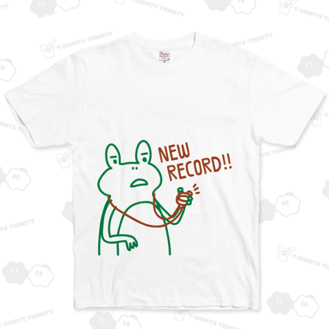陸上競技 ニューレコード! -カエル- ベーシックTシャツ(5.0オンス)
