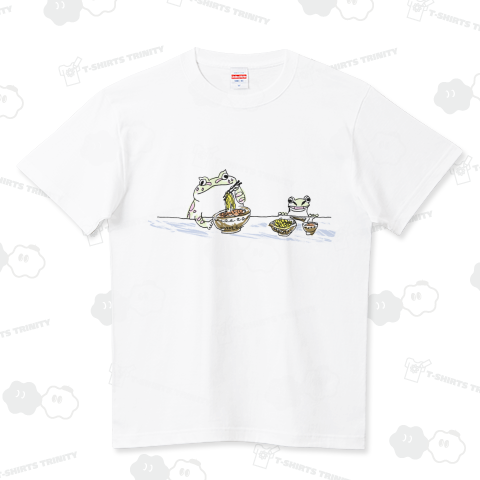 ラーメンを食べてカエル