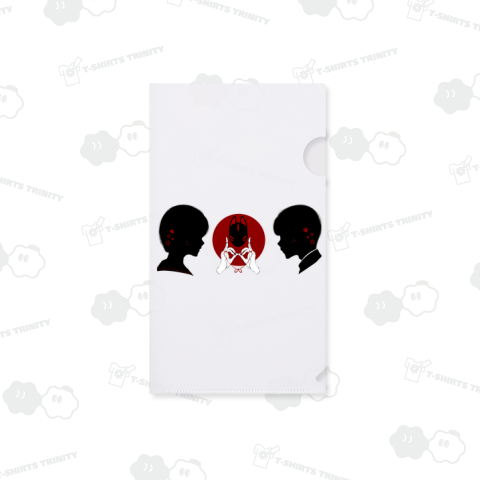 お狐様おててと男女シルエット