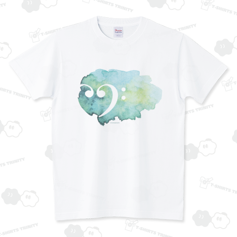 Bass Clef Heart Watercolored 01