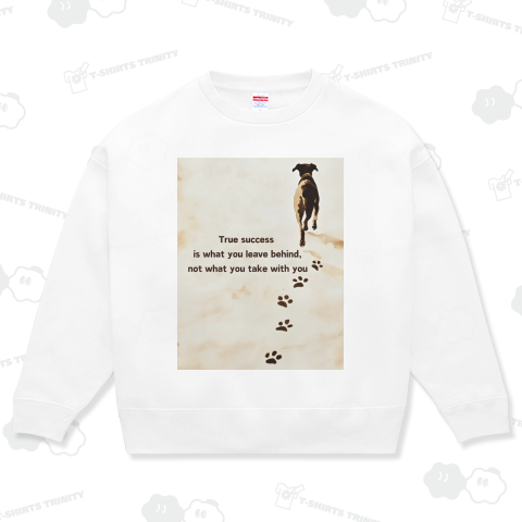 足跡を残して去る犬