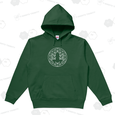 カエルとフラワーオブライフ神聖幾何学 - 白