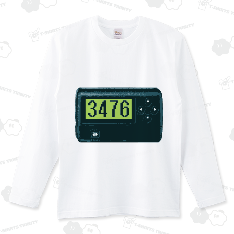 『ポケベル4 さよなら 女子高生 90年代 コギャル ブーム 暗号 数字』Tシャツ