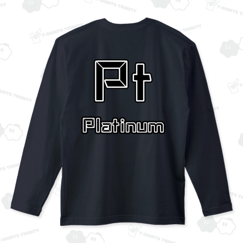 『元素記号Pt 白金 Platinum 周期表 原子 精力 実験 温度計 科学 化学 理科 学校 覚える 勉強 指輪 テスト 貴金属』Tシャツ