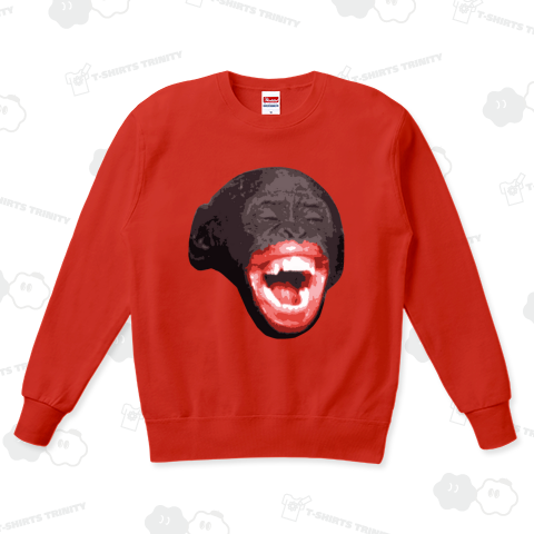 『チンパンジー 猿 申 さる 霊長類 マキブ 奇声 ゴリラ バブーン ヒヒ 爆笑 笑顔 スマイル』Tシャツ