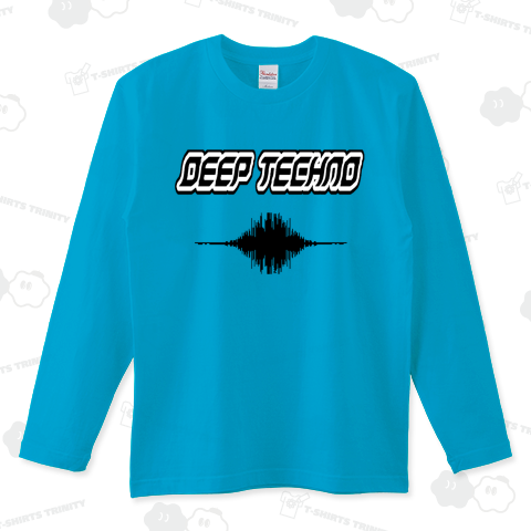 『DDEP TECHNO ディープテクノ 音楽 波形 DJ ハウス ダンス ベース 4つ打ち 90年代 シンセ 洋楽 レイヴ』Tシャツ