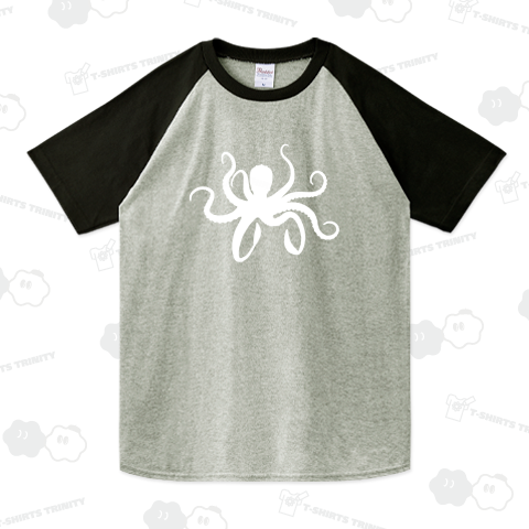 『タコ2 オクトパス 海洋生物 魚 魚介類 シルエット 軟体 刺身 寿司 料理』Tシャツ