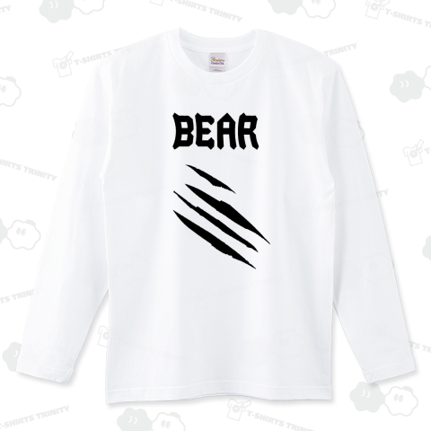 『 BEAR 熊 爪 ベアクロー 爪あと つきのわ ヒグマ 巨大 』Tシャツ
