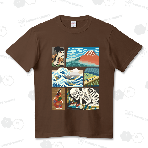 ドット浮世絵 (カスタマイズ可) ハイクオリティーTシャツ(5.6オンス)
