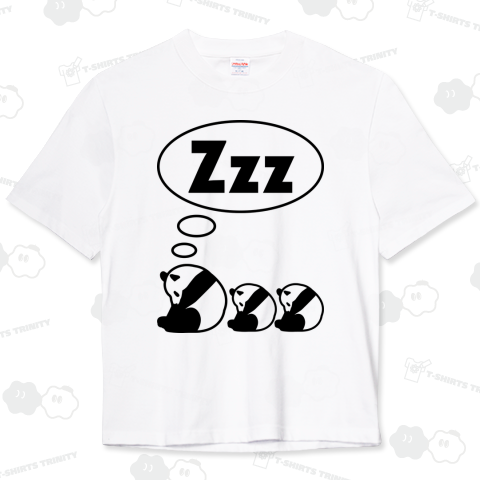 Zzzパンダ /panda・アニマル・動物・熊猫・zoo・カワイイ・可愛い・音楽・吹き出し・コミック・漫画・マンガ・ユニーク・シンプル・イラスト・女性・子供・ロゴ・デザインTシャツ