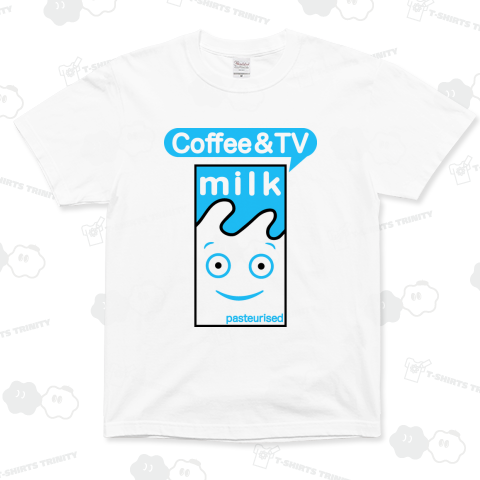 Coffee & TV /牛乳パック・ミルク・ROCK・ロック・MUSIC・音楽・ドリンク・フード・アート・子供・女性・カワイイ・可愛い・イラスト・シンプル・ロゴ・デザインTシャツ