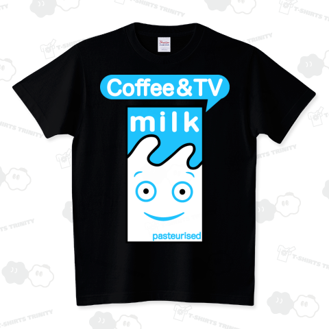 Coffee & TV /牛乳パック・ミルク・ROCK・ロック・MUSIC・音楽・ドリンク・フード・アート・子供・女性・カワイイ・可愛い・イラスト・シンプル・ロゴ・デザインTシャツ