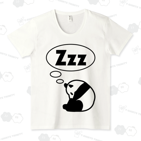 Zzzパンダ /アニマル・動物・ZOO・可愛い・絵・柄・模様・音楽・吹き出し文字・ポップアート・popart・コミック・漫画・マンガ・ユニーク・シンプル・イラスト・女性・子供・ロゴ・デザインTシャツ