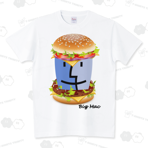 ビッグマック Big Mac /ハンバーガー・ファーストフード・ポップアート・POPART・絵・可愛い・パロディ・apple・アップル・イラスト・マクドナルド・カラフル・ロゴ・デザインTシャツ
