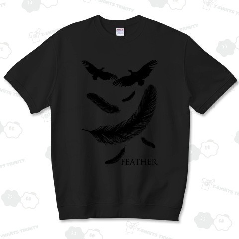 FEATHER /羽・鳥・アニマル・動物・自然・音楽・ロック・パンク・かわいい・カワイイ・可愛い・子供・女性・絵画・刺青・アート・art・模様・柄・シンプル・イラスト・ロゴ・デザインTシャツ