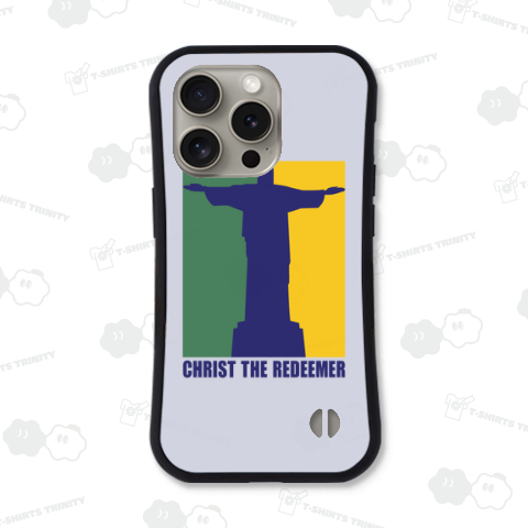 ポップなコルコバードのキリスト像 /ブラジル・国旗・flag・世界・日本・スポーツ・かわいい・カワイイ・可愛い・絵・シンプル・カラフル・ロゴ