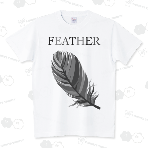 FEATHER /フェザー・羽根・鳥・bird・ストリート・ロック・パンク・タトゥー・刺青・アート・art・柄・音楽・アメカジ・女性・絵・ロゴ・かわいい・可愛い・イラスト・シンプル・デザインTシャツ