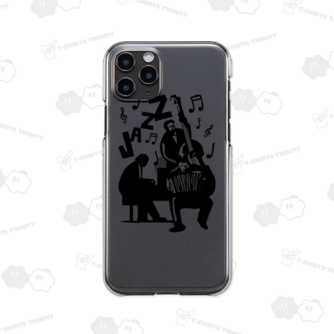 JAZZ /ジャズ・音楽・ピアノ・ロック・カワイイ・可愛い・イラスト・絵・シンプル・ブルース・バンド・ピアノ・ベース・楽器・音符・記号・柄・模様・ロゴ・デザインTシャツ